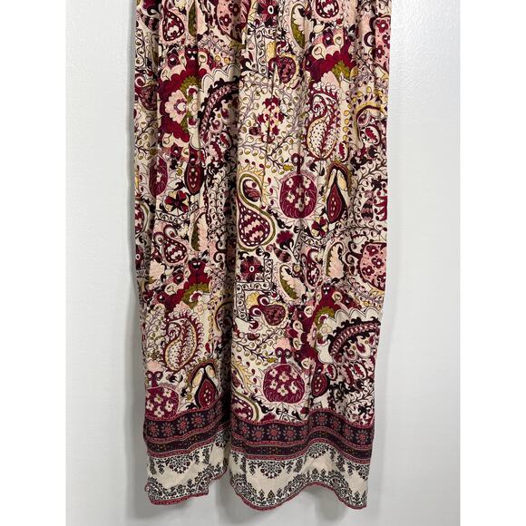 ba&sh Zael Paisley Floral Midi Lady Dress Ecru Boho Cottagecore Summer Spring - Picture 9 of 13